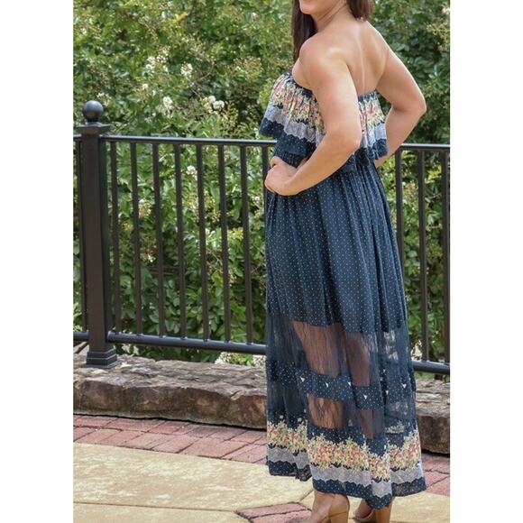 Freeway boho beachy dress Y2K women maxi dress a-line size S A000265 - Picture 3 of 8